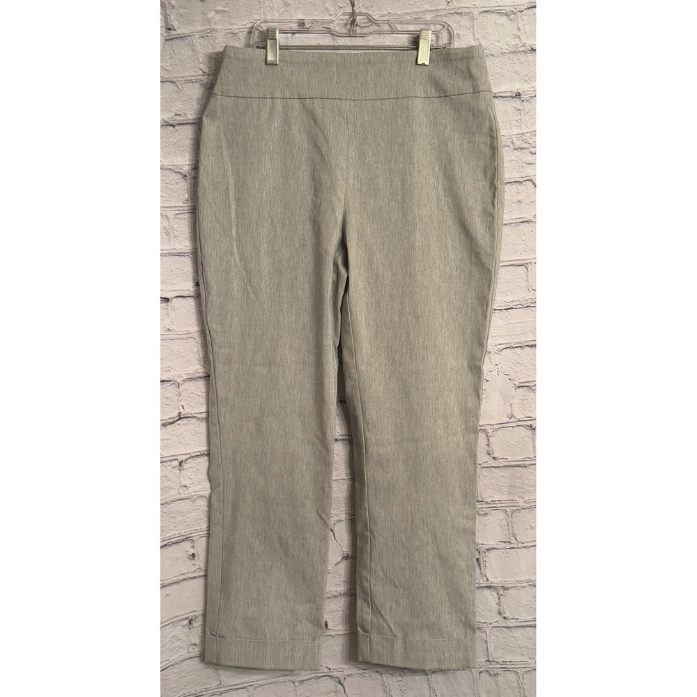 Tribal‎ Womens Gray Textured Straight Leg Pull On Pants Size 10